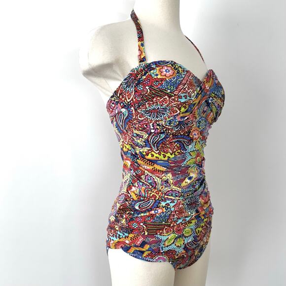 Bleu Rod Beattie 2Pc Twisted Tankini Swim Top and Bottom Multicolor Paisley 6 - Picture 5 of 11